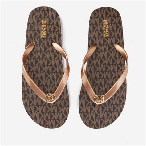 michael kors brown sandals heels|michael kors white flip flops.